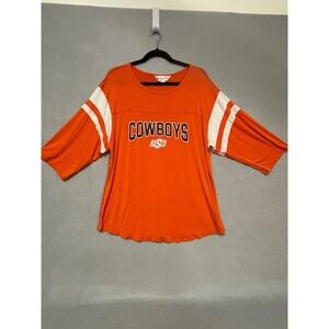 Flying Colors OSU Cowboys Orange 3/4 Sleeve Jersey Top XL RN132187
